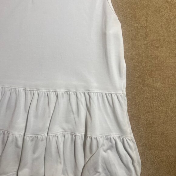 Green Envelope Los Angeles Women Large White Tank Ruffled Bell Bottom Blouse - Picture 2 of 6